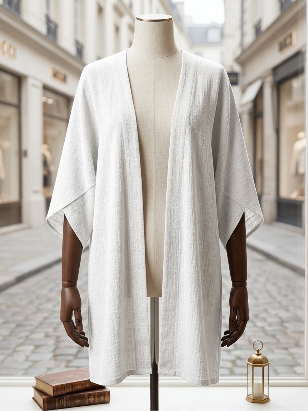 NWOT Lightweight White Open Kimono